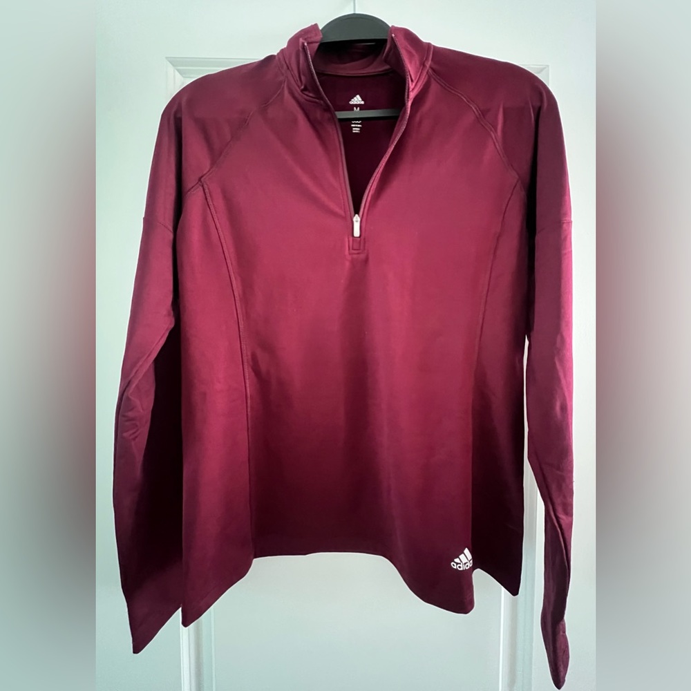 Adidas Maroon Golf Quarter-Zip Pullover